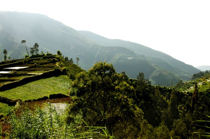 perbukitan di sekitar telaga warna