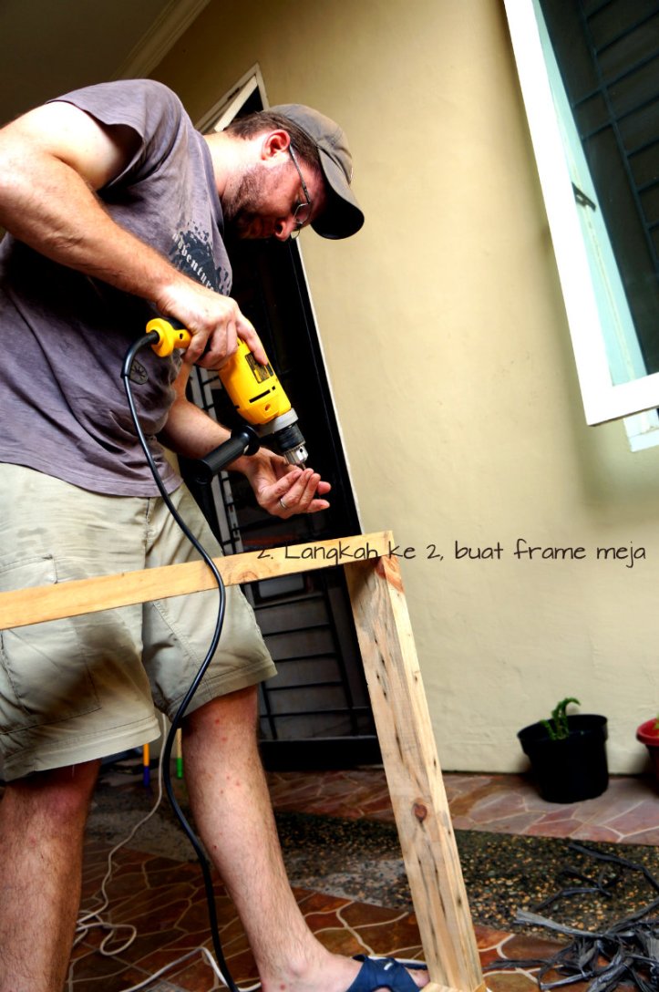 Langkah pertama membuat frame meja